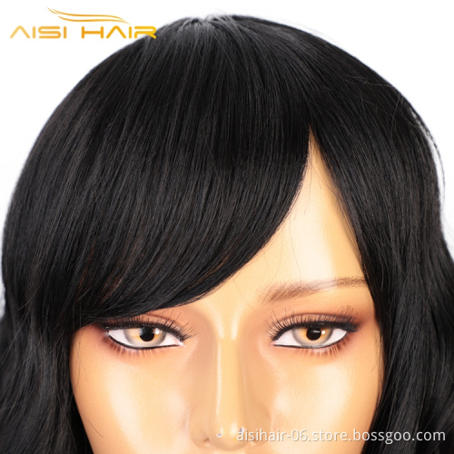 Aisi Hair Black Color Wholesale Hot Selling Body Wave Long For Black Women Synthetic Extensions Hair Wigs